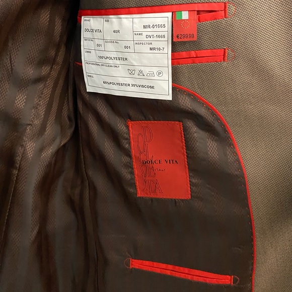 Men’s Dolce Vita Made in Italy Suit Jacket Blazer Sport Coat Size 40R - Picture 11 of 11